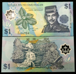 Brunei 1 Ringgit 1996 Polymer Banknote World Paper Money UNC Currency Bill Note - Picture 1 of 1