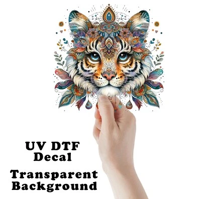 Boho Baby Tiger UV DTF Transparent Sticker / Decal - Image 1 of 4