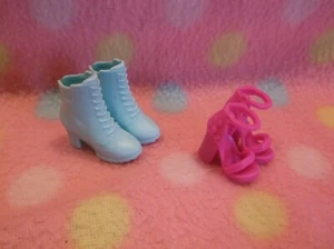 Barbie Doll High Heel Boots Sandals Dress Shoes #2 Pairs Accessory Set! Mattel - Picture 1 of 2