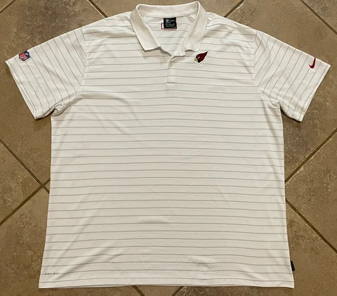 Men’s Nike Onfield Apparel Dri Fit Polo Shirt Arizona Cardinals White Sz 3XL Cover