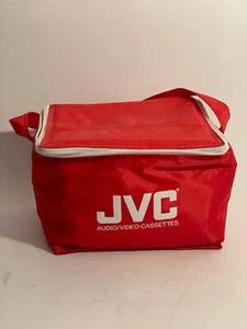 JVC Audio Video Cassettes Red Carry Bag with Strap Vintage - Lunch Box - Picture 1 of 10