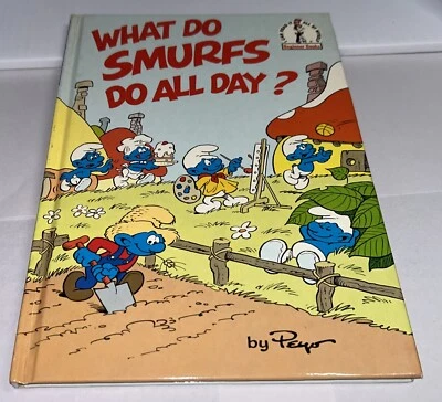 What Do Smurfs Do All Day 1983 Random House Beginner Book 1st Edition Peyo - Image 1 of 4