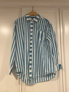 Solid & Striped Women's The Oxford Striped Tunic Swim Cover-Up (M, Peacock Blue) - Picture 1 of 3