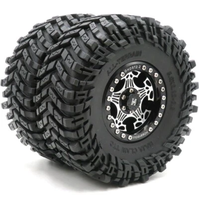 2x RC 2.2 Tire Tyre 127mm & Alloy 2.2 Beadlock Wheels For RC Crawler TRX4 Capra - Image 1 of 2