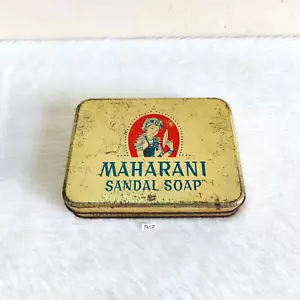 1940er Vintage Queen Lady Grafik Maharani Sandale Seife Werbung Blechdose T452 - Bild 1 von 7