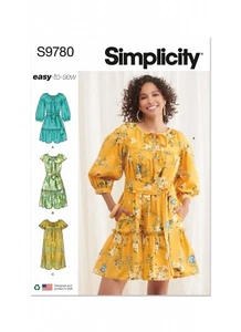 Simplicity Easy SEWING PATTERN S9780 Misses' Dresses Sizes 6-14 Or 16-24 - Picture 1 of 7