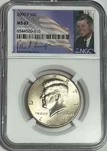2006 P NGC MS67 NUOVO DI ZECCA STATO KENNEDY MEZZO DOLLARO BUSINESS STRIKE 50C JFK KEN. - Foto 1 di 3