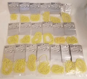 Lot of 19 VTG 3mm Tiny Yellow String Alongs Artificial Pearls Plastic Beads 60" - Picture 1 of 4