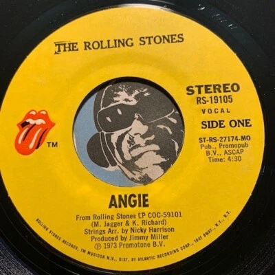 ROLLING STONES R&R sleeve 45 Rolling Stones #19105 Angie b/w Silver Train - Image 1 of 4