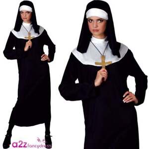 Mother Superior Sister Act Sound Of Music Adult Fancy Dress Costume UK 10-28