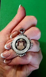 1920 Britischer Jugendstil GOLD/Sterlingsilber schwere Fußballmedaille GB UK - Bild 1 von 7