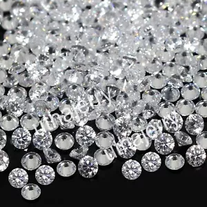 1000 PC Natural VVS1 Color D Diamond 1.00 MM Round Brilliant Cut Hip Hop Jewelry - Picture 1 of 6