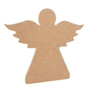 Forma de ángel independiente MDF madera artesanía espacios en blanco 18 mm grande bautizo Navidad - Imagen 1 de 3