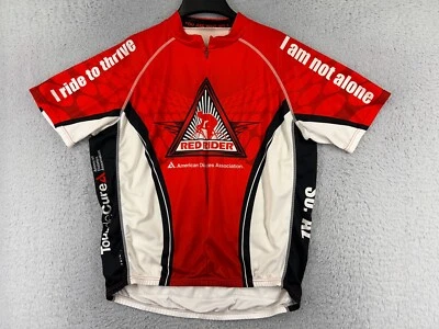 Primal Cycling Jersey Mens 2XL XXL Red White I Ride With Diabetes ADA Polyester - Image 1 of 4