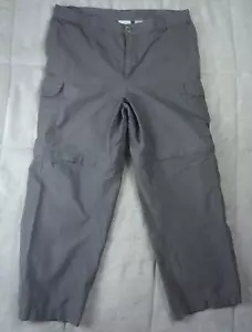 Pantalone Columbia Uomo 32x28 Grigio Cargo Convertibile Pantaloncini Ripstop Nylon - Foto 1 di 14