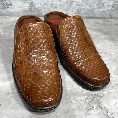 Naturalizer Mules Women's Size 8.5 M Brown Leather Wedge Slip On Preppy Casual - Image 1 of 4