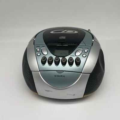 Audiovox Boombox CD portátil cassete rádio combo CDP1386 prata *SEM LEITURA DE CD* - Imagem 1 de 4