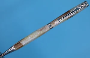 Bolígrafo Slimline de lujo en acabado rodio con carcasa de abulón - Imagen 1 de 9