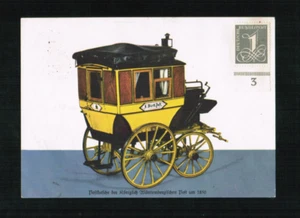 Postkarte Postkutsche der Königlich Württembergischen Post um 1850 mit 3 Marken - Bild 1 von 2