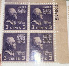 Thomas Jefferson 3 Cent Rare STAMP Purple US 1938 Scott # 807 mint not hinged