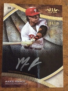 Maikel Franco• 04/10 SSP On-Card Auto• 2017 Topps Tier One Silver Ink Autograph - Picture 1 of 2