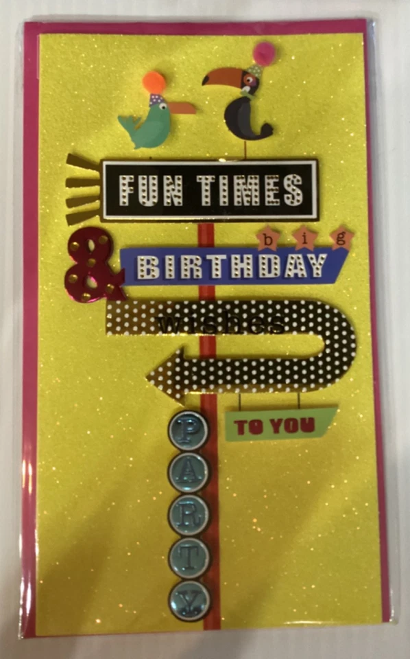 Burgoyne Handmade Greeting Card - Dimesional 3d Happy Birthday Fun Times