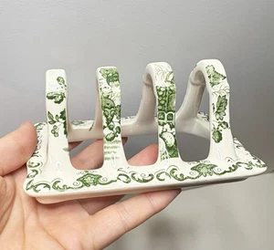 Masons Fruit Basket China Vintage Green Toast Letter Rack - Picture 1 of 5