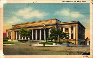 Vintage Union Station St. Paul Minnesota Postcard 1930s Divided Back - Bild 1 von 2