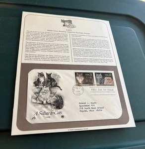 1988 Un saluto ai gatti primo giorno emissione FDC PCS pannello storico 2/5/88 quasi nuovo - Foto 1 di 1