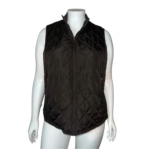 Relativity Outwear Women's Plus Size Brown Quilted Vest Pockets 2X EUC - Picture 1 of 9