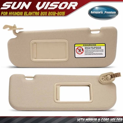 Par de parasol beige con espejo retrovisor para Hyundai Elantra 2011 2012 2013 2014 2015 Foto 1 de 4