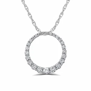 Graduierung Kreis Diamant Halskette für Damen | 1 1/2 ct. Tw. Lab Grown Diamon... - Bild 1 von 8