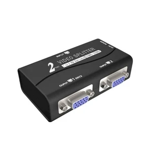High Resolution VGA Splitter Amplifier Box For Double Monitors Projectors - Afbeelding 1 van 8