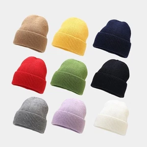 Fashion Womens Ladys Solid Color Knit Beanie Hat Outdoor Unisex Warm Cap - Picture 1 of 14