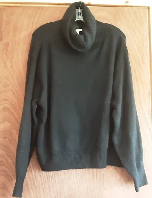 Jersey H&M Mujer Negro Cuello Redondo Talla M Suéter Tortuga Capucha Suave Foto 1 de 4