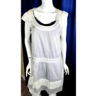 Tree Sheer White Shift Dress Hanro Black Slip Dress Womens Large/Medium