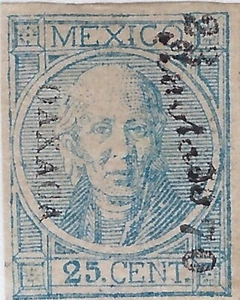 MEX 1868 25c #NF14 OAXACA ANOTADO 23-70 CV75(H05)* - Bild 1 von 2