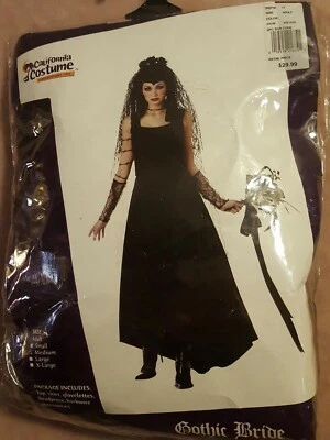 Dark Gothic Bride 女式万圣节角色扮演服装 尺寸 M 成人 Barbwire  — 第 1/4 张图片