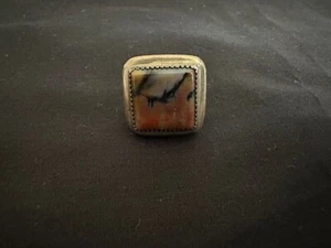 Anillo de plata para mujer con piedra sombreada marrón - talla 7 aproximada - ver fotos - Imagen 1 de 4