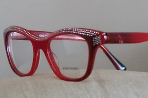 ALAIN MIKLI LOULETTE BRILLE ROT SCHWARZ & KRISTALL EIN ALLTAG & MODEKLASSIKER - Bild 1 von 12