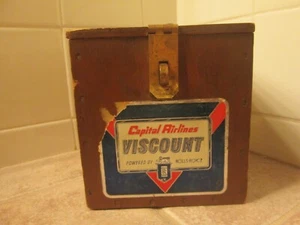 CAPITAL AIRLINES VISCOUNT..VINTAGE WOODEN BOX - Picture 1 of 9