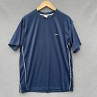 Vintage Nike Shirt Herren XL blau silber Etikett Jersey Training Laufen Swoosh