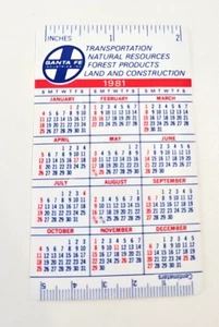 1981 ATSF Santa Fe Railroad Native American Calendar Card Natural Resources - Picture 1 of 2
