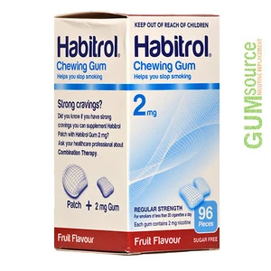 Habitrol 2mg FRUIT 1 DENTED box 96 pieces Nicotine Quit Smoking Gum - Picture 1 of 1