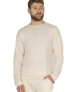 Camisa ética 100% orgánica sin blanquear algodón para hombre blanca manga larga pequeña - Imagen 1 de 10