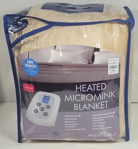 Westerly Queen Size elektrische Heizdecke mit zwei Reglern, hellbraun - Bild 1 von 8