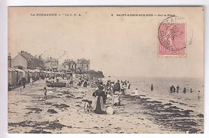 CPA SAINT AUBIN SUR MER 14 - BAIGNEURS PLAGE PROMENADE HOTEL ST AUBIN 1905 ~B88 - Picture 1 of 2