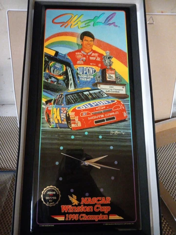 NIB JEBCO 1995 JEFF GORDON WINSTON CHAMPION SAM BASS #2290/2400 WALL CLOCK Cover