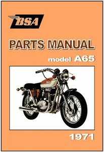 BSA Parts Manual A65 Models 1971 A65L A65T A65FS Replacement Spares Catalog List - Picture 1 of 3