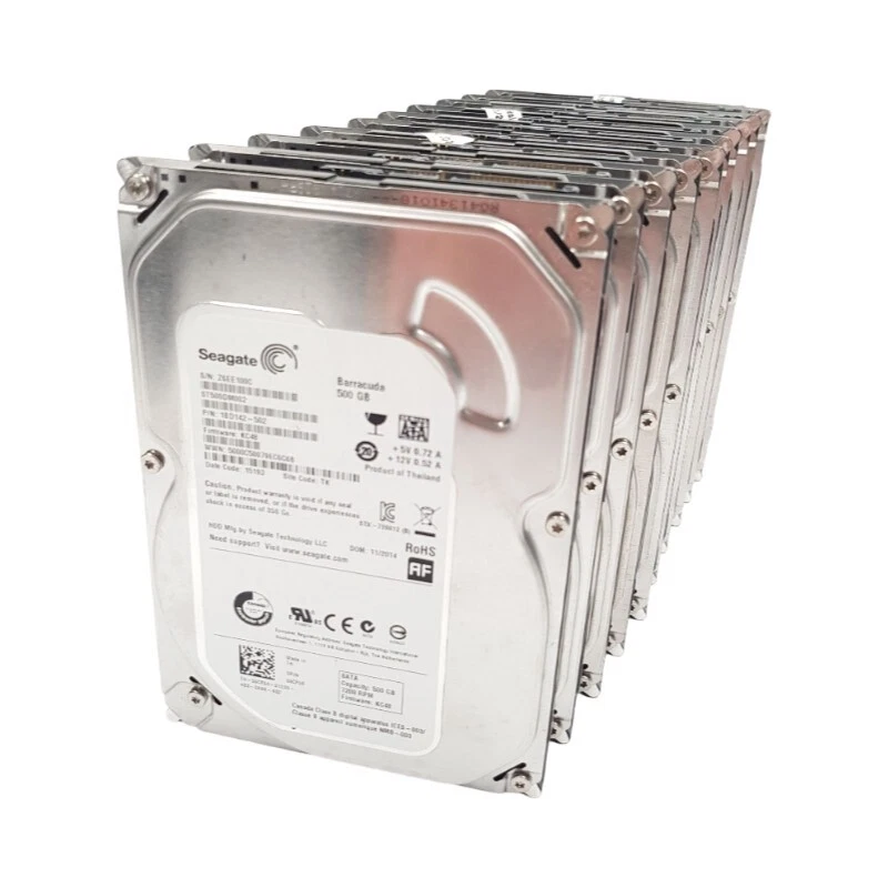 Lot 10 Disques Dur 500Go SATA 3.5 Seagate Barracuda ST500DM002 20mm 7200rpm 16Mo - Photo 1/1